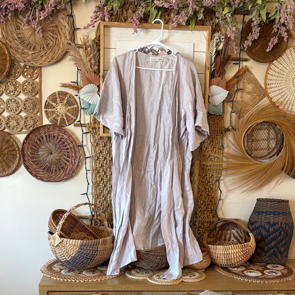 Love and confuse 100% linen kimono size XL